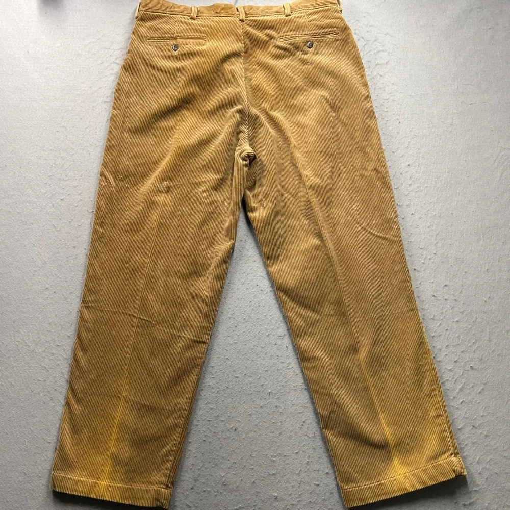 Vintage Polo Ralph Lauren Andrew Pant Corduroy Pleated Tan 38x30 NWT Faded